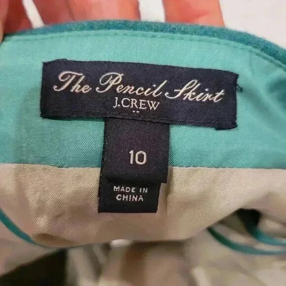 J. Crew Women's Turquoise Blue Wool/Viscose The Pencil Skirt Straight Lined Skir - Picture 11 of 11